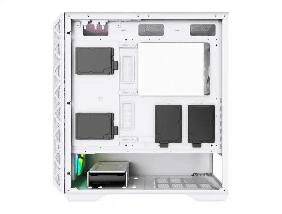 Case Montech Air 903 Max (air 903 Max W ) Panel De Vidrio Templado, 4 Ventiladores 140mm, Led Argb, Blanco