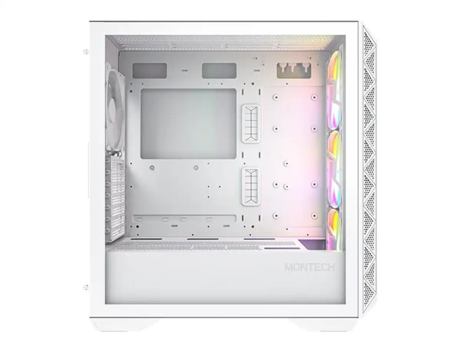 Case Montech Air 903 Max (air 903 Max W ) Panel De Vidrio Templado, 4 Ventiladores 140mm, Led Argb, Blanco