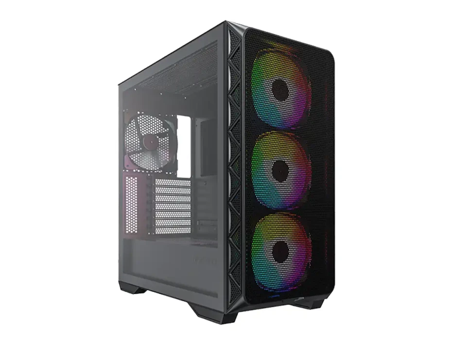 Case Montech Air 903 Max (air 903 Max) Panel De Vidrio Templado, 4 Ventiladores 140mm, Led Argb, Negro