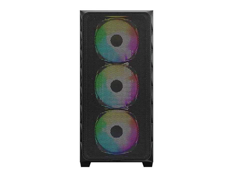 Case Montech Air 903 Max (air 903 Max) Panel De Vidrio Templado, 4 Ventiladores 140mm, Led Argb, Negro