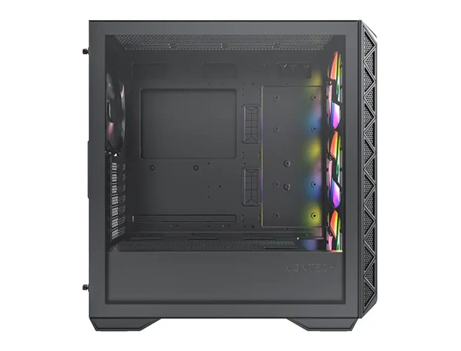 Case Montech Air 903 Max (air 903 Max) Panel De Vidrio Templado, 4 Ventiladores 140mm, Led Argb, Negro