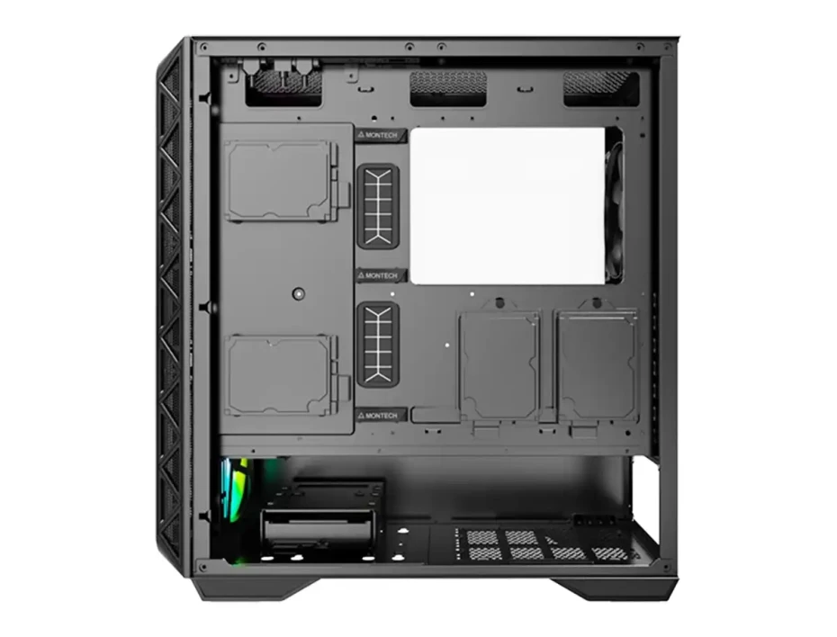 Case Montech Air 903 Max (air 903 Max) Panel De Vidrio Templado, 4 Ventiladores 140mm, Led Argb, Negro