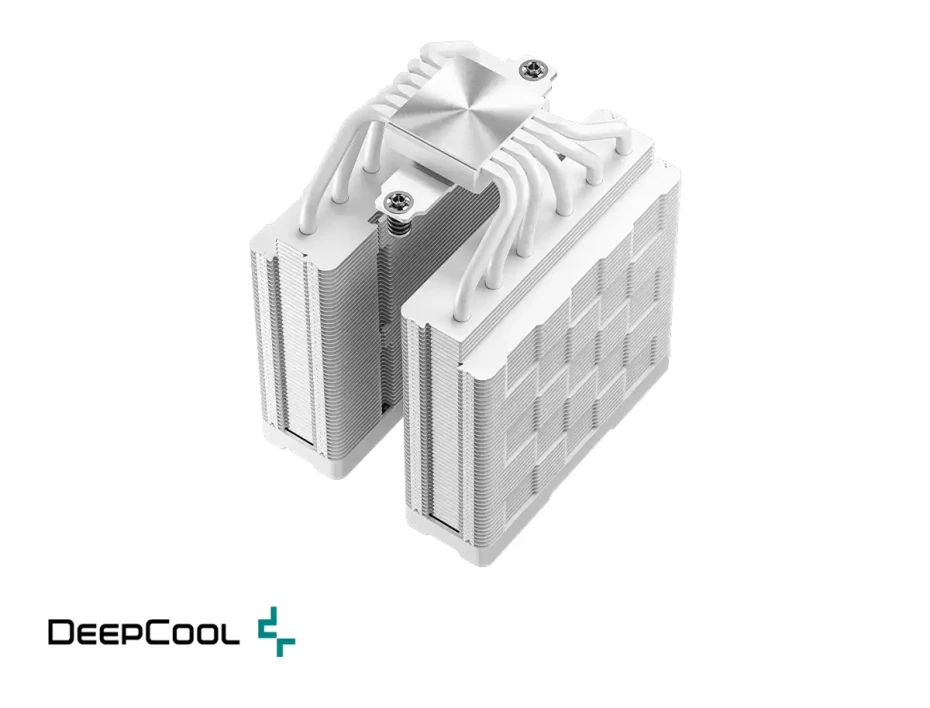 Cooler Para Procesador Deepcool Ag620 Digital Wh Argb (r-ag620-whadmn-g-2) 2 Ventiladores, Aluminio, Blanco, Argb