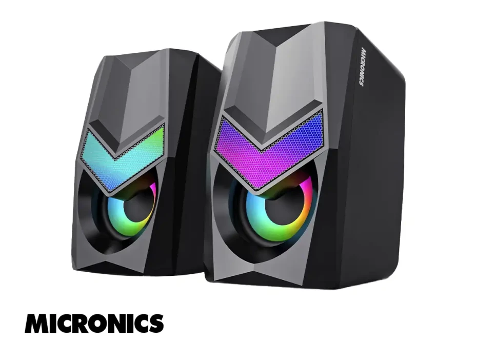 Parlante Micronics Avanty S321 (mic S321) Interfaz Jack 3.5 Mm, Rgb, Negro