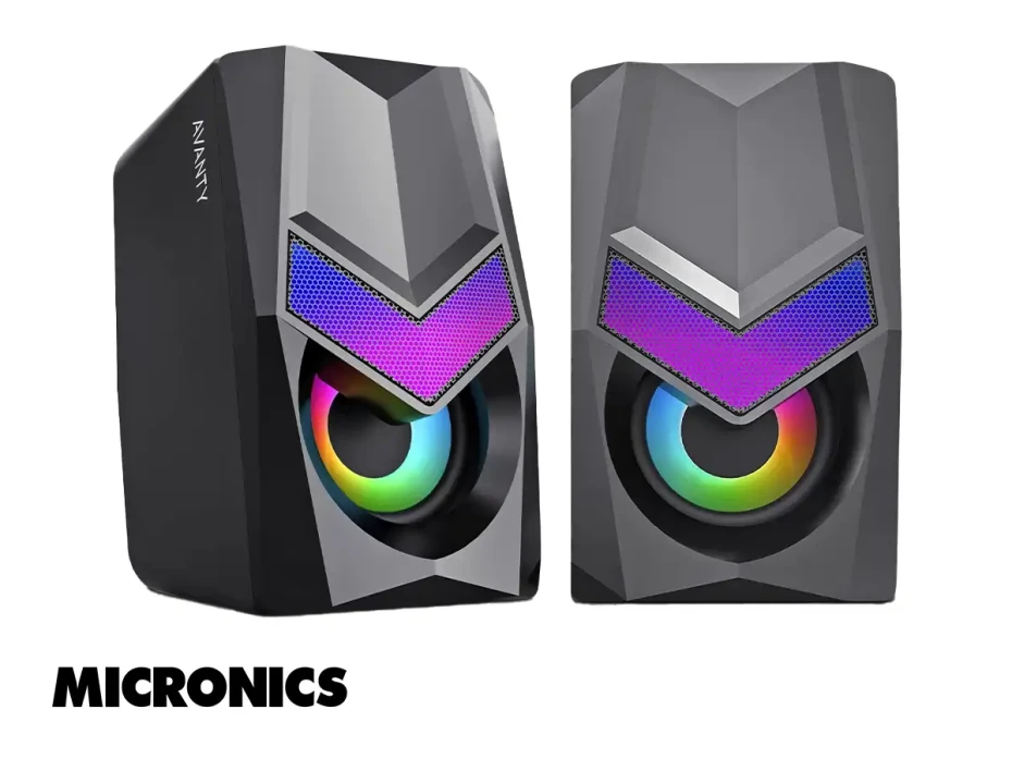 Parlante Micronics Avanty S321 (mic S321) Interfaz Jack 3.5 Mm, Rgb, Negro