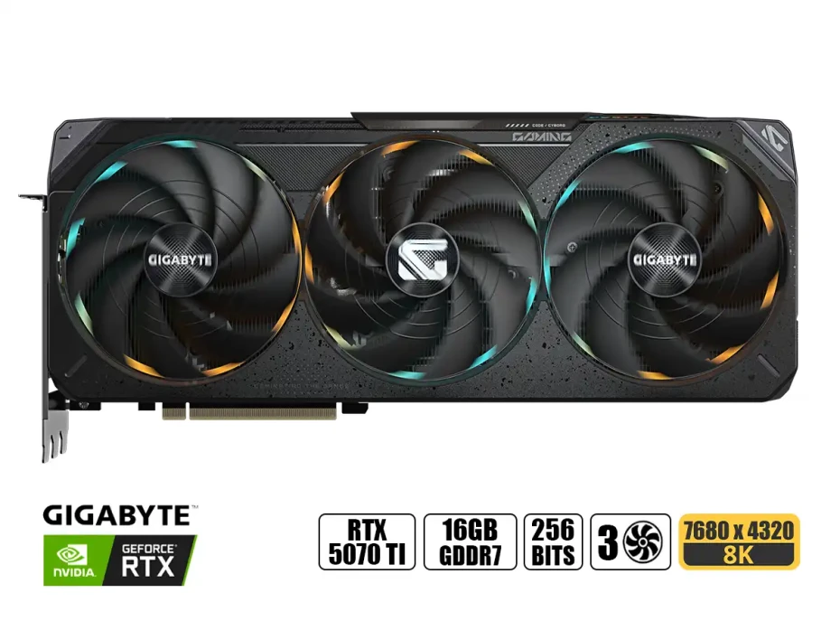 Tarjeta De Video Gigabyte Rtx 5070 Ti 16gb Gddr7 Gaming Oc (gv-n507tgaming Oc-16gd 1.0) Geforce Nvidia 256 Bits, 3 Ventiladores