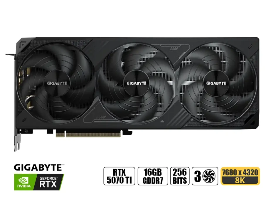 Tarjeta De Video Gigabyte Rtx 5070 Ti 16gb Gddr7 Windforce (gv-n507twf3 Oc-16gd 1) Geforce Nvidia 256 Bits, 3 Ventiladores