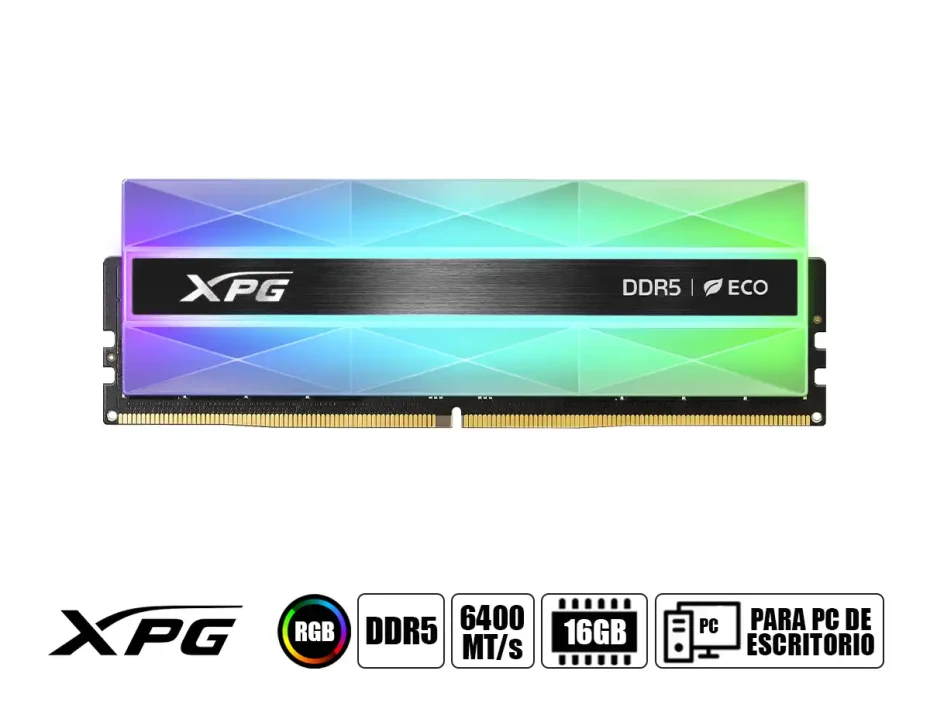 Memoria Ram Xpg Ddr5 16gb Lancer Neon Rgb (ax5u6400c3216g-clanrsg) 6400 Mt/s, Rgb, Cl32