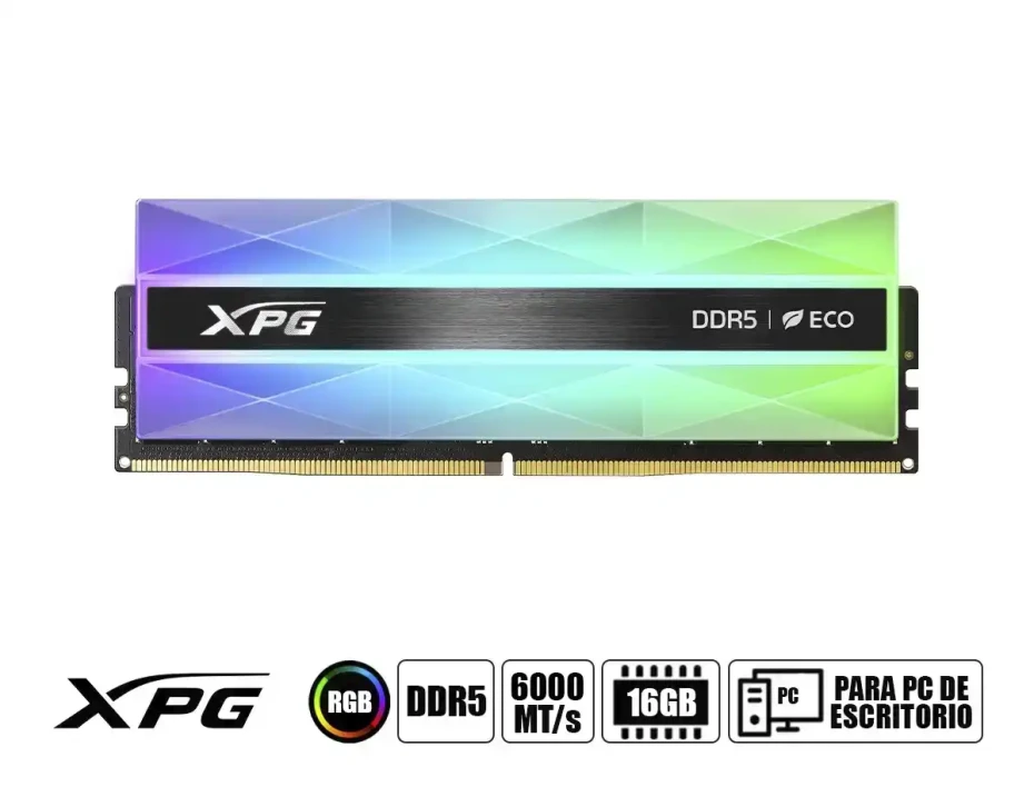 Memoria Ram Xpg Ddr5 16gb Lancer Neon Rgb (ax5u6000c3016g-clanrsg) 6000 Mt/s, Rgb, Cl30