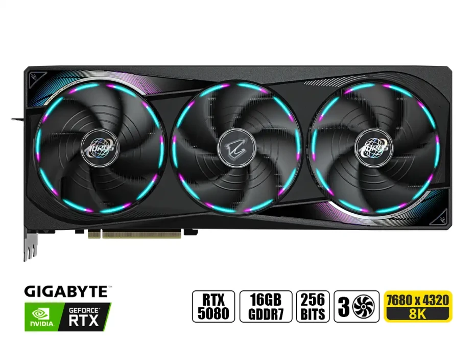 Tarjeta De Video Gigabyte Rtx 5080 Aorus Master 16gb Gddr7 (gv-n5080aorus M-16gd) Geforce Nvidia 256 Bits, 3 Ventiladores