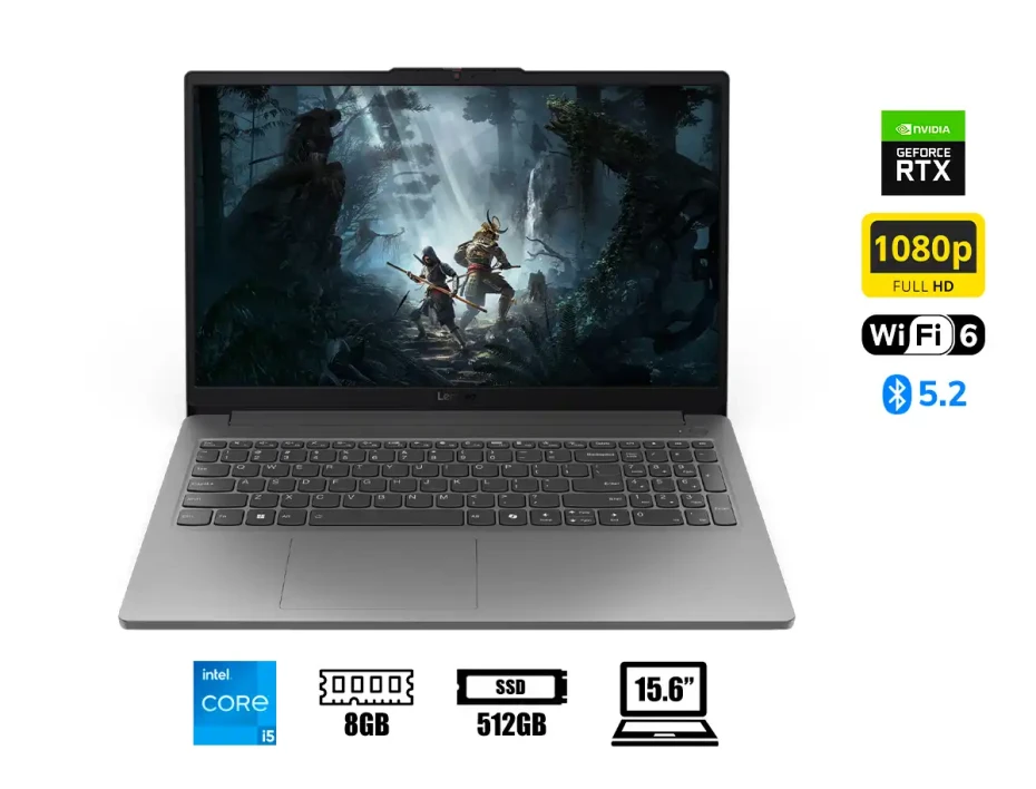 Laptop Lenovo Core I5-12450hx Loq 15iax9e Gaming (83lk0001us) 15.6" Fhd 144hz, Ram 8gb, Ssd 512gb, Nvidia Rtx 2050 4gb, Win11, Luna Grey, 12gen.