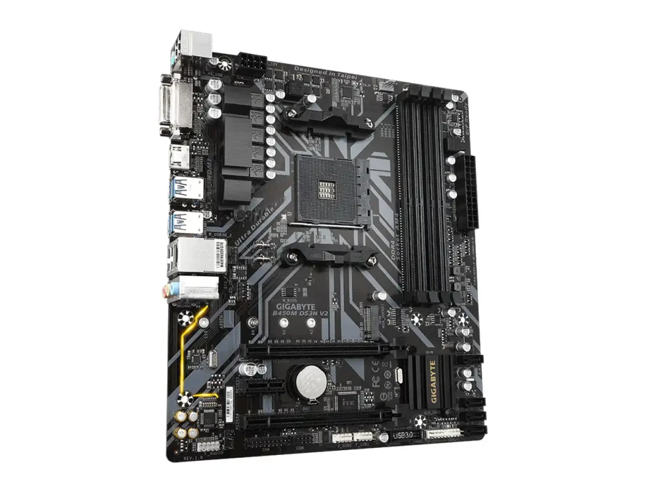 Placa Madre Gigabyte B450m Ds3h V2 (b450m Ds3h V2) Socket Am4, Ram Ddr4 Buss 3600oc Mhz
