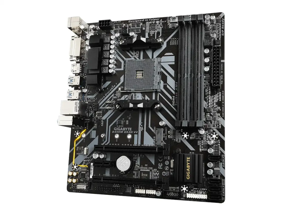Placa Madre Gigabyte B450m Ds3h V2 (b450m Ds3h V2) Socket Am4, Ram Ddr4 Buss 3600oc Mhz