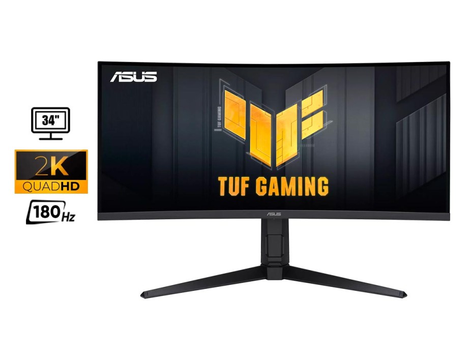Monitor Asus 34 Pulgadas Tuf Gaming Vg34vql3a (vg34vql3a) Frecuencia 180hz, 1ms, Curvo, 1 Hdmi, 1 Dp, Hdr400, Altavoces