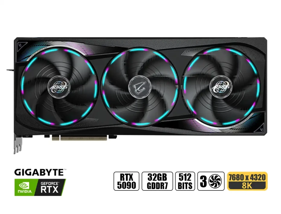 Tarjeta De Video Gigabyte Rtx 5090 32gb Gdrr7 Aorus Master (g5090-32vgsl) Geforce Nvidia 512 Bits, 3 Ventiladores