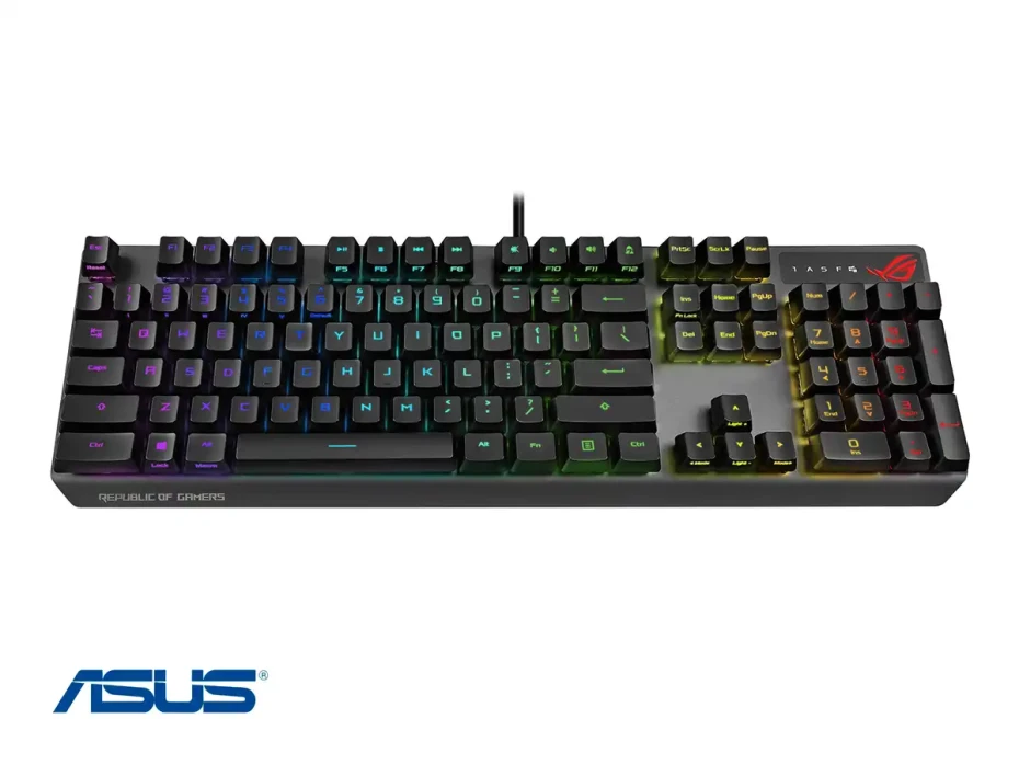 Teclado Gamer Asus Rog Strix Scope Rx (scope Rx Xa05) Mecanico, Switch Red, Optico, Led Rgb, Negro