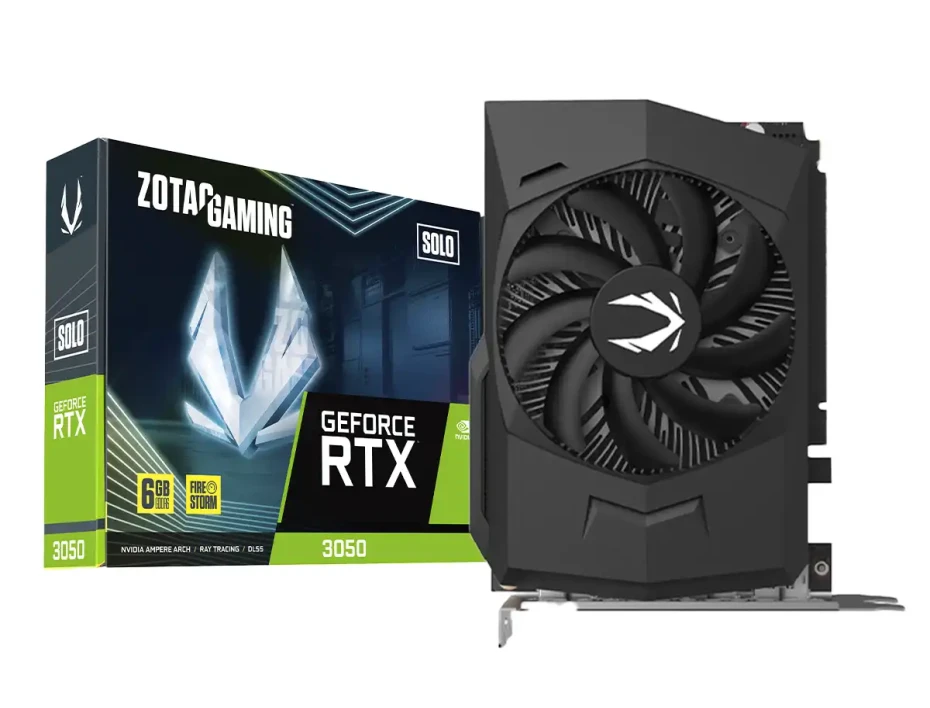 Tarjeta De Video Zotac Gaming Rtx 3050 Solo 6gb Gddr6 (zt-a30510g-10l) Geforce Nvidia 128 Bits, 1 Ventilador