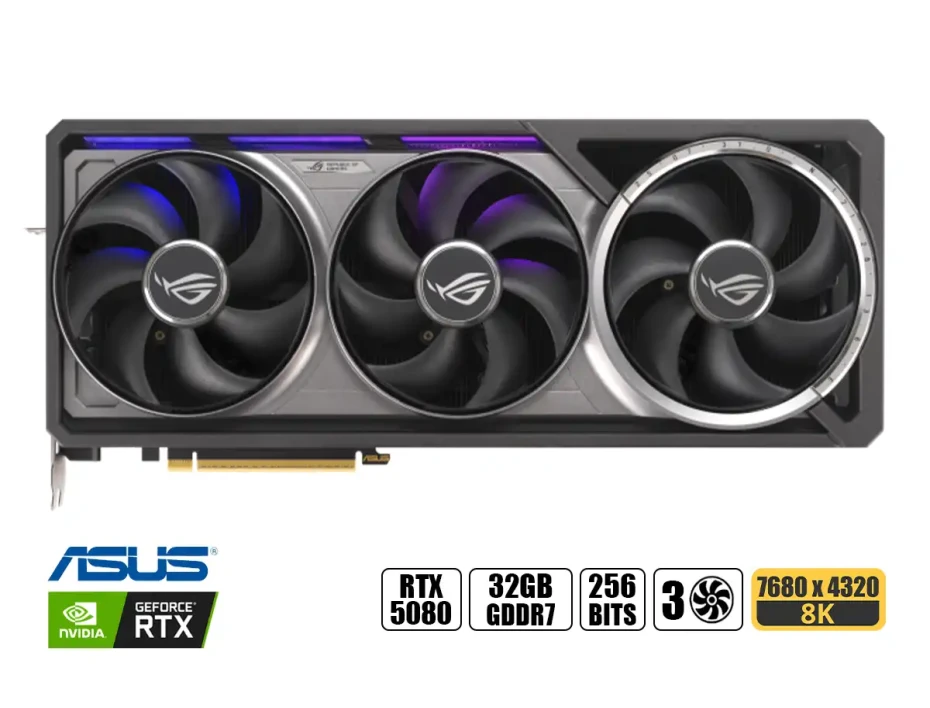 Tarjeta De Video Asus Rtx 5080 Rog 16gb Gddr7  (90rogrtx5080o16gbastralit), Astral, 3 Ventiladores