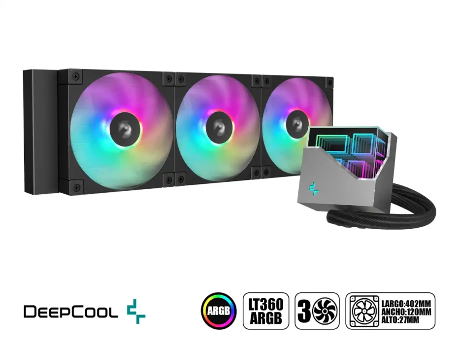 Sistema De Enfriamiento Liquido Deepcool Lt360 Argb (r-lt360-bkamnc-g-1) 3 Ventiladores
