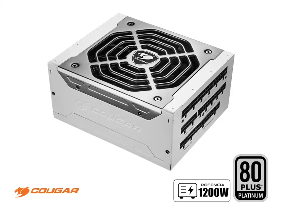 Fuente De Poder Cougar 1200w Polar (31px120003p01) Atx, 80 Plus Platinum, Modular, Blanco