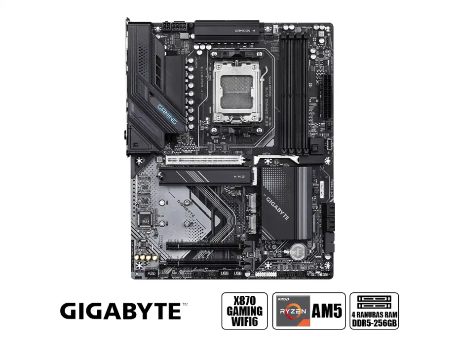 Placa Madre Gigabyte X870 Gaming Wifi 6 (gax870 Gaming Wifi6) Socket Am5, Ram Dddr5 Buss 8200oc Mt/s, Wifi 6