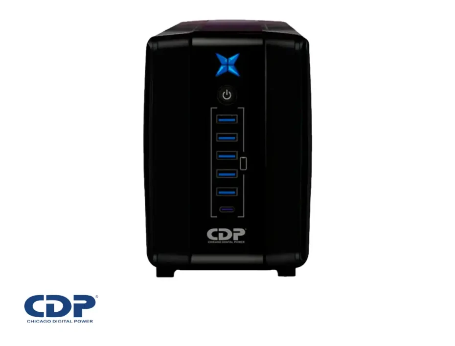 Ups Cdp R-upr1008i 1000va/500w 8 Salidas, 5 Port Usb, 1 Tipo C, Autonomia 40