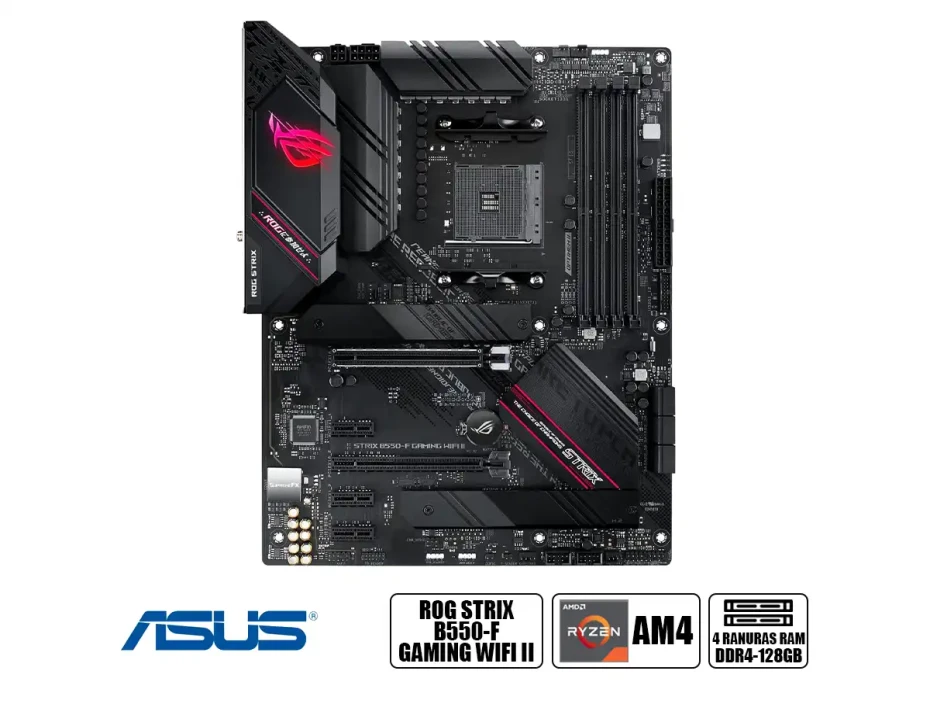 Placa Madre Asus B550-f Rog Strix Gaming Wifi Ii (90mb19v0-m0eay0) Socket Am4, Ram Ddr4 Buss 5100oc Mhz, Rgb