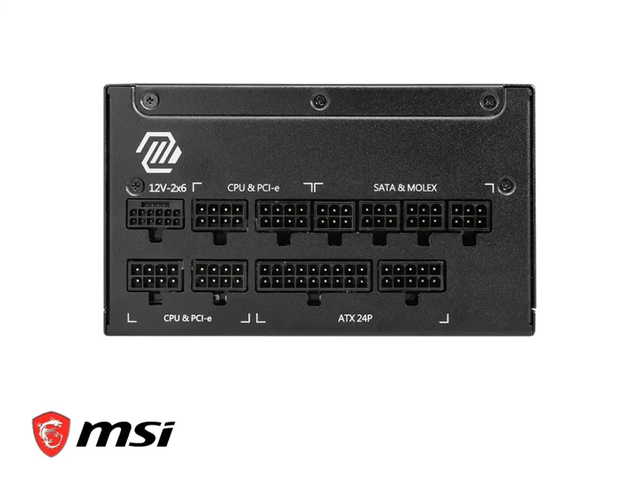Fuente De Poder Msi 1000w Mpg A1000gl (mag-a1000gl-pcie5) Atx, 80 Plus Gold,  Modular, Negro