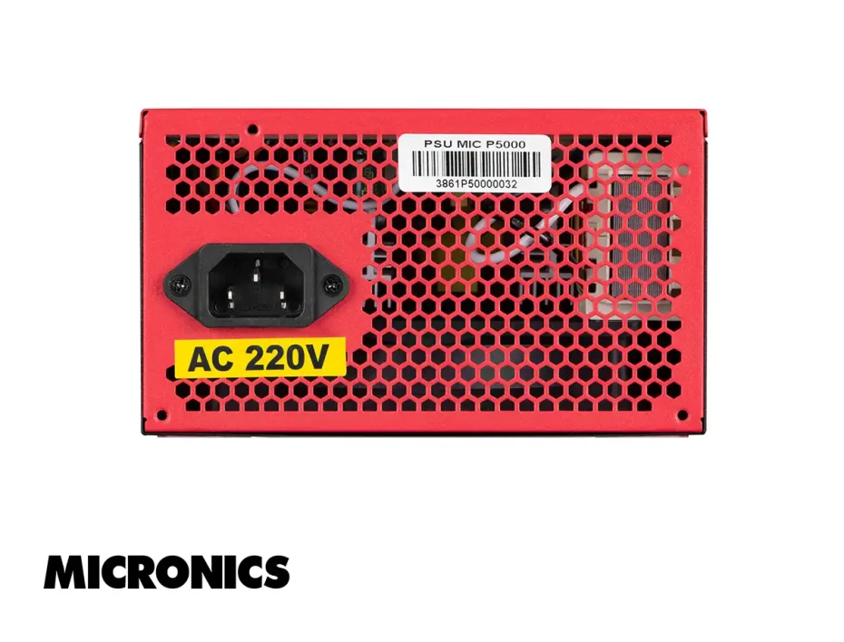 Fuente De Poder Micronics 500w (mic P5000) Atx | Basic | Negro/rojo
