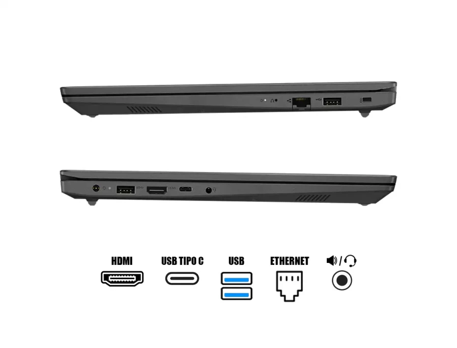 Laptop Lenovo Core I5-13420h V15 G4 Iru (83a100gklm) Pantalla 15.6" Fhd, Ram 8gb, Ssd 256gb, Intel Uhd, S/s, Esp.
