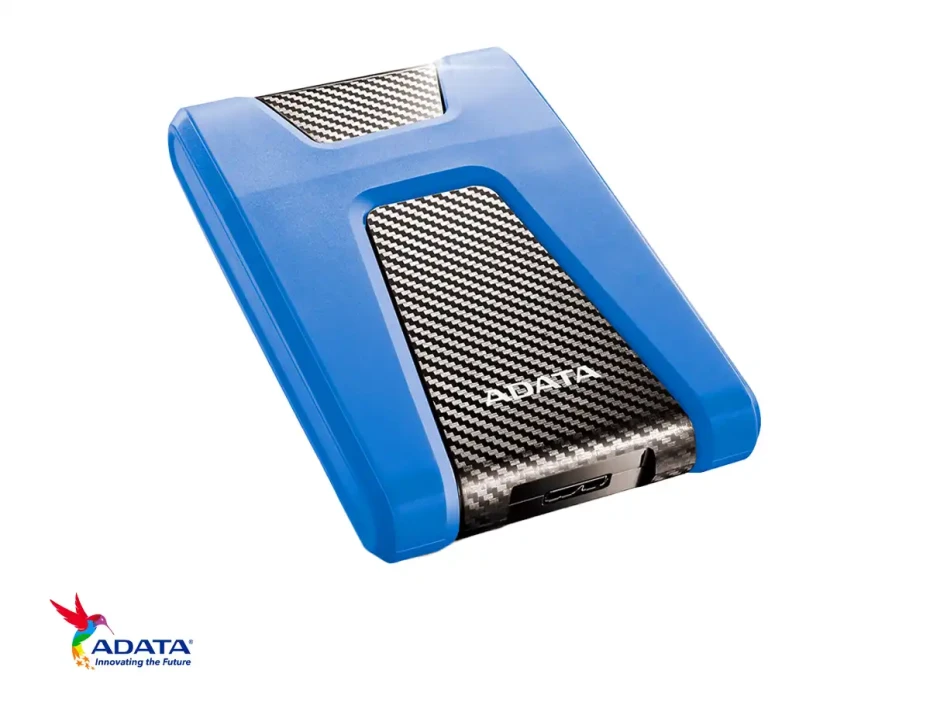 Disco Duro Externo Adata 1tb Hd650 Anti Golpe (ahd650-1tu31-cbl) Unidad De Almacenamiento Portable, Azul C/ Negro