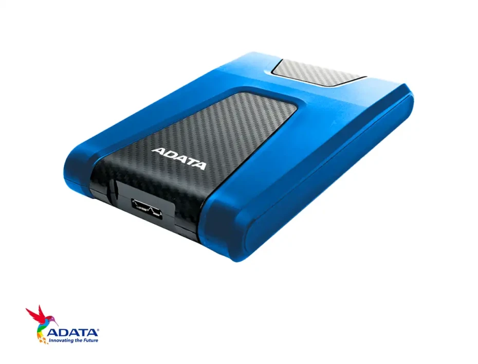 Disco Duro Externo Adata 1tb Hd650 Anti Golpe (ahd650-1tu31-cbl) Unidad De Almacenamiento Portable, Azul C/ Negro