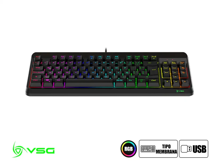 Combo 3 En Uno Vsg Gaming Pyxis Bundle (vg-bl099-blk) Teclado Led, Mouse Led, Pad Mouse