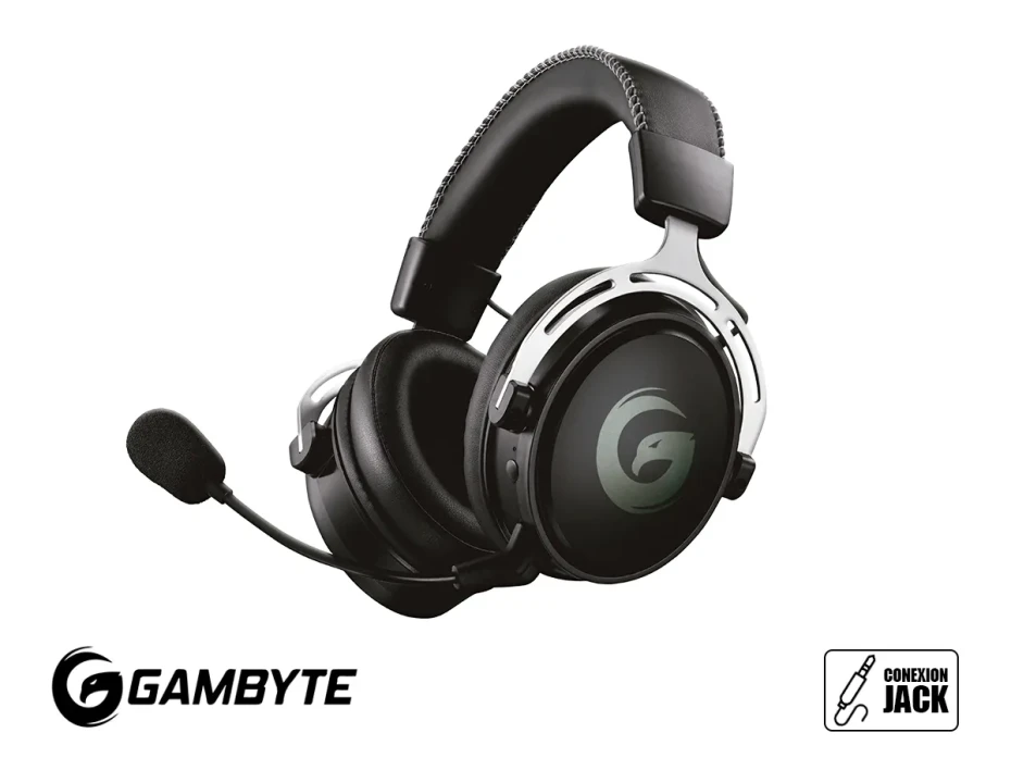 Auricular Inalambrico Gambyte Dark Templar Gaming 7.1 (bmbh415as) Con Microfono, Interfaz Jack 3.5 Mm, Negro C/ Gris