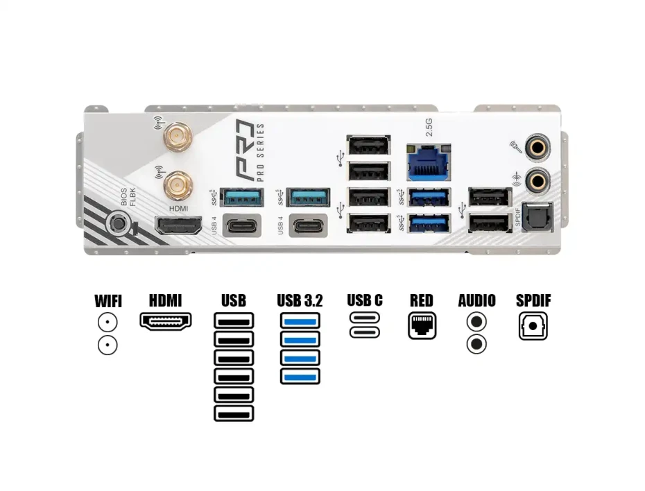 Placa Madre Asrock X870 Pro Rs Wifi (90x870 Pro Rs Wifi  ) Socket Am5, Ram Dddr5 Buss 8000oc Mhz, Wifi 7