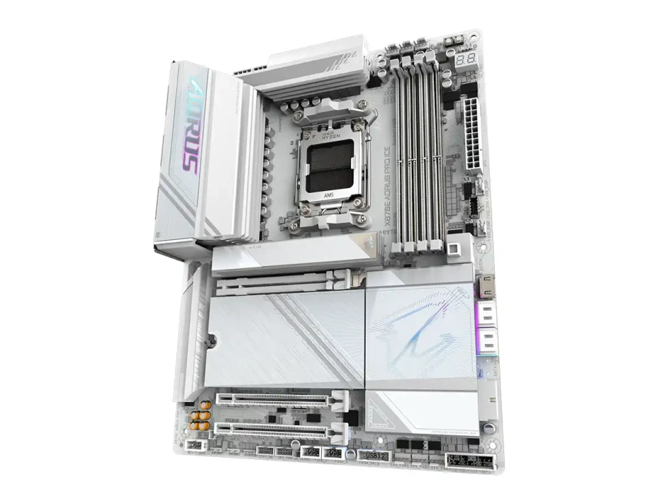 Placa Madre Gigabyte X870e Aorus Pro Ice (x870e Aorus Pro Ice) Socket Am5, Ram Dddr5 Buss 8200oc Mt/s