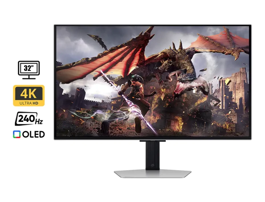 Monitor Samsung 32 Pulgadas Odyssey G8 (ls32dg800slxpe) Gaming 240hz, 4k, Oled, 0.03ms, G-sync, 2 Hdmi, 1 Dp, 2 Usb, Usb B, Altavoces, Wifi