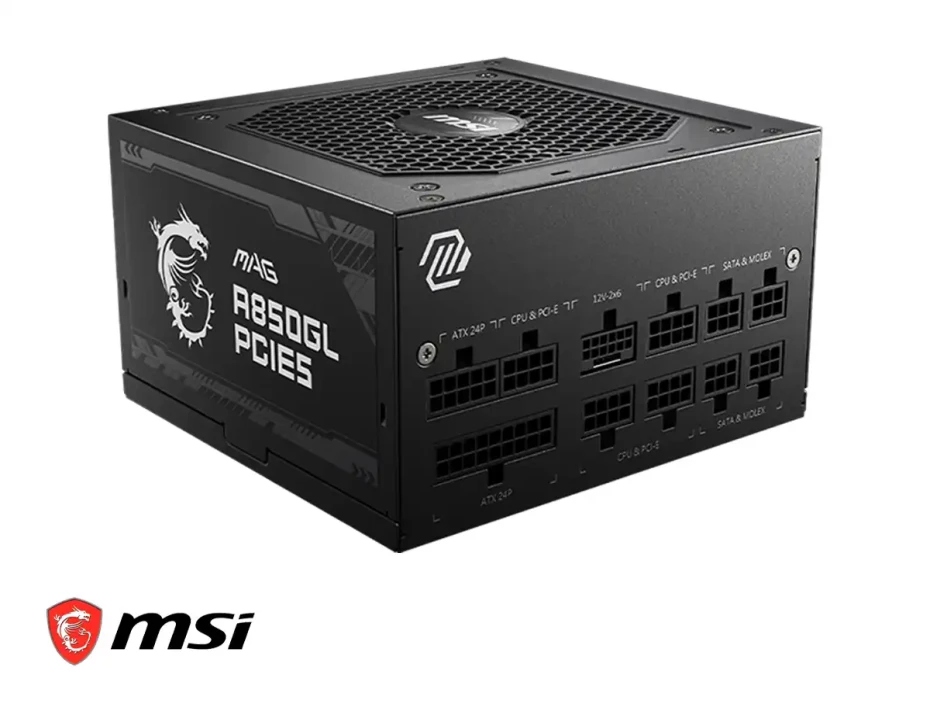 Fuente De Poder Msi 850w Mag A850gl (mag-a850gl) Atx, Full Modular, 80 Plus Gold, Negro