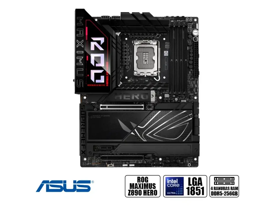 Placa Madre Asus Rog Maximus Z890 Hero (rog Maximus Z890 Hero) Socket Lga 1851, Ram Ddr5,core Ultra Gen., Rgb