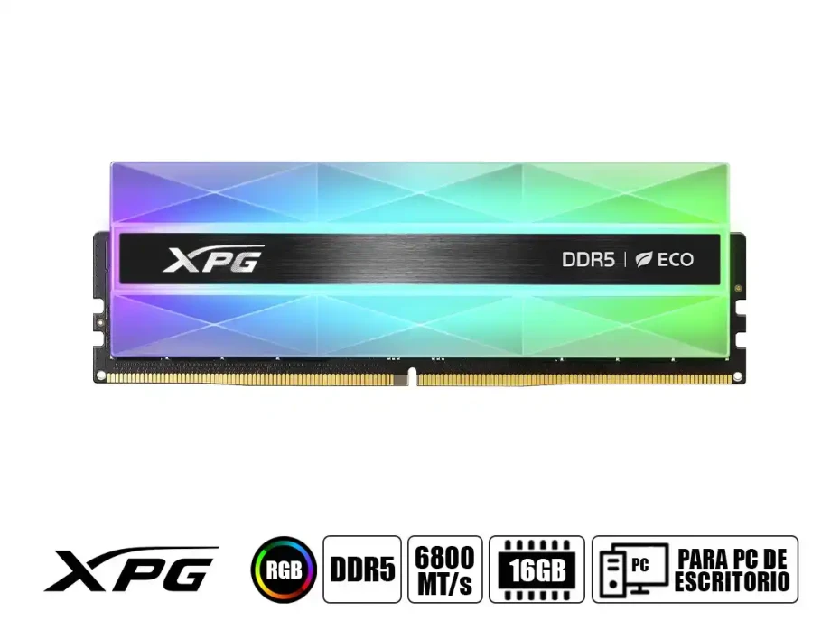 Memoria Ram Xpg Ddr5 16gb Lancer Neon Rgb (ax5u6800c3416g-clanrsg) 6800 Mt/s, Rgb, Cl34