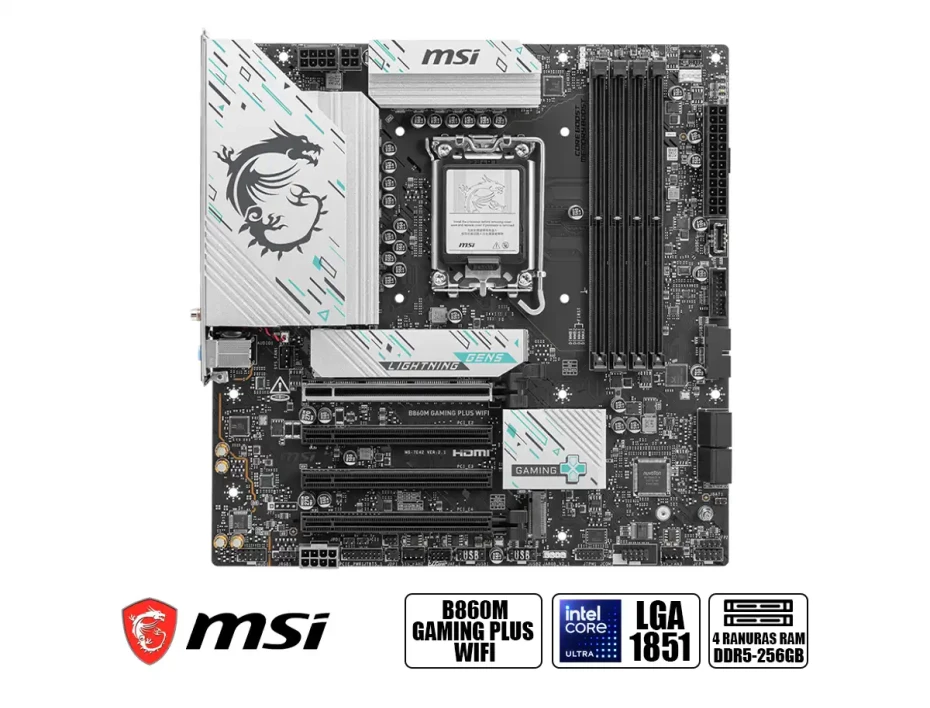 Placa Madre Msi B860m Gaming Plus Wifi (90b860m Gaming Plus W D5) Socket Lga 1851, Ram Ddr5, Core Ultra,
