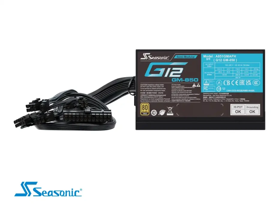 Fuente De Poder Seasonic 850w G12 Gm850 Focus (a851gmafh) Atx, 80 Plus Gold, Semi Modular, Negro