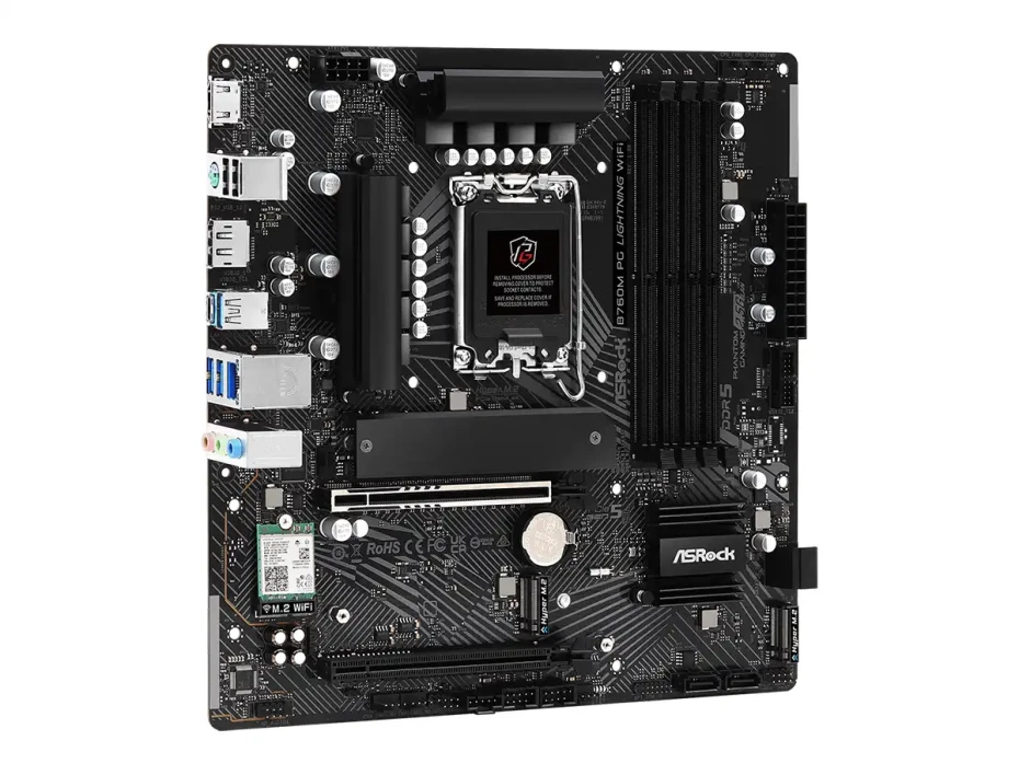 Placa Madre Asrock B760m Pg Lightning Wifi (90-mxbmt0-a0uayz) Socket Lga 1700, Ram Ddr5 Buss 7200oc , 14va, 13va, 12va Gen, Wifi 6e