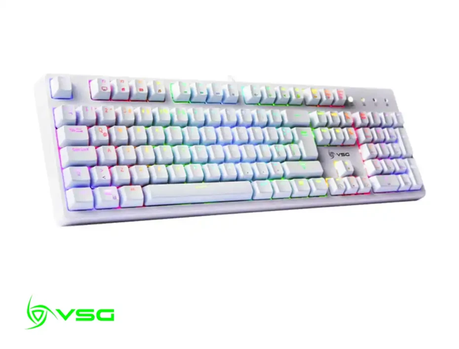 Teclado Gamer Vsg Alnilam (vg-alnilam-whi-blu) Mecanico, Switch Blue, Led Rgb, Blanco