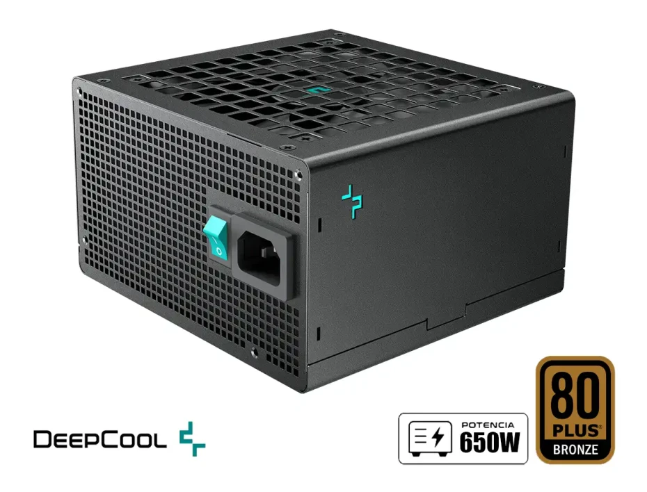Fuente De Poder Deepcool 650w, Pl650d (r-pl650d-fc0b-eu-v2) Atx, 80 Plus Bronze, Pci 5.1, No Modular, Negro