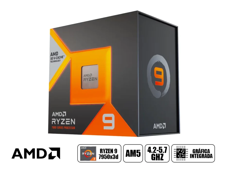 Procesador Amd Ryzen 9 7950x3d 4.2ghz Hasta 5.7ghz 128mb (100-100000908wof) Am5, 16 Nucleos