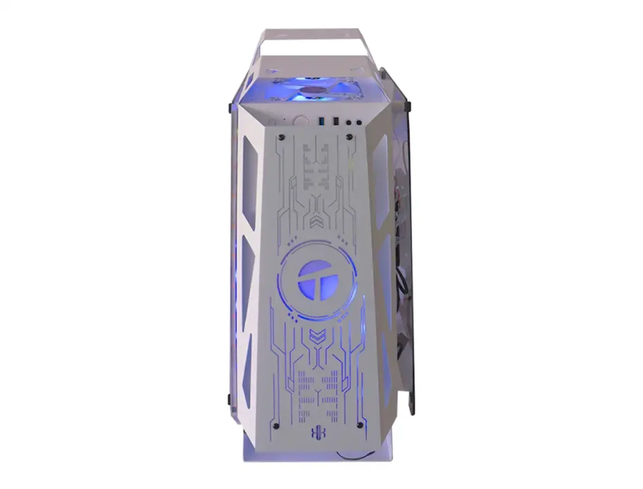 Case Teros Te-1311g Sin Fuente (te-1311g) Mid Tower, 4 Ventiladores Argb, Panel De Vidrio Izquierdo Y Derecho, Blanco