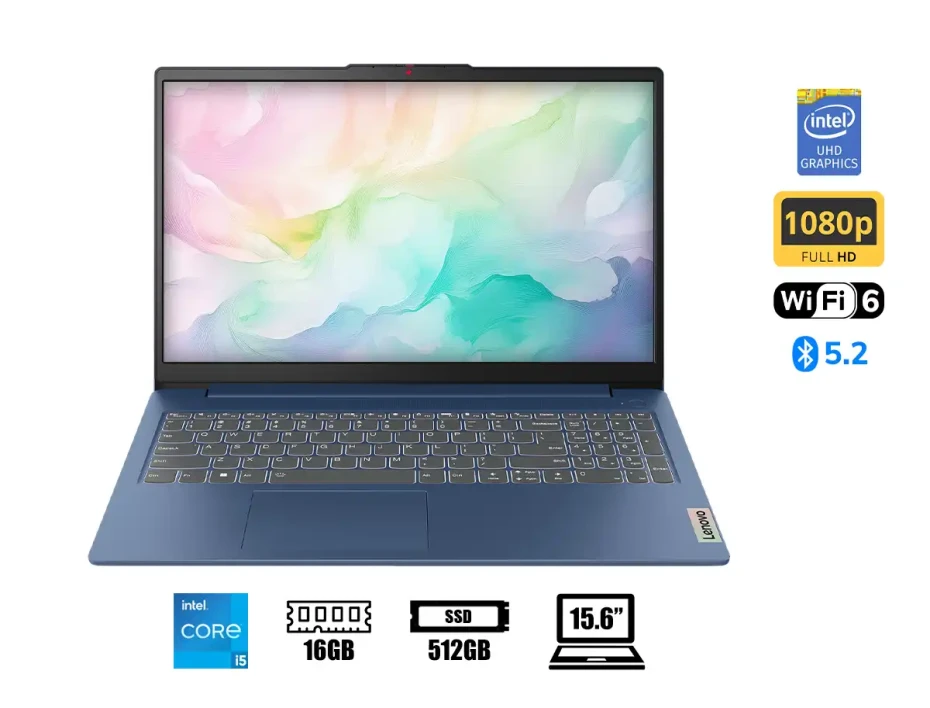 Laptop Lenovo Core I5-13420h Ip3 15irh8 (83em00g7lm) Pantalla 15.6" Fhd, Ram 16gb, Ssd 512gb, S/s, Esp.