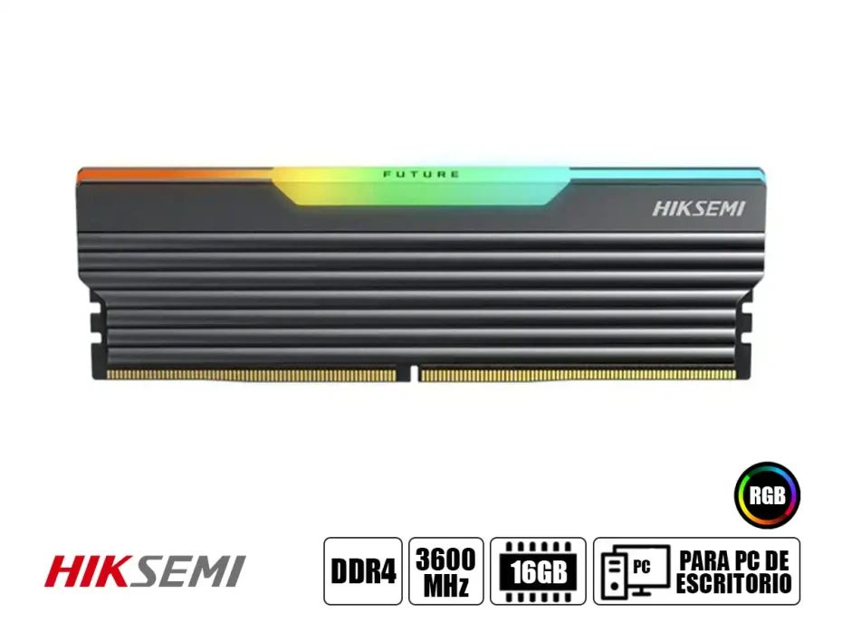 Memoria Ram Hiksemi Future Rgb Ddr4 16gb (hsc416u36c4/16g) 3600 Mhz, Rgb, Negro