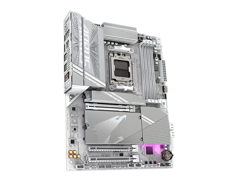 Placa Madre Gigabyte X870 Aorus Elite Wifi7 Ice (x870 Aorus Elite Ice) Socket Am5, Ram Dddr5 Buss 8200oc Mt/s